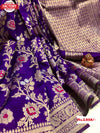 French Violet Banarasi Pure Silk Saree