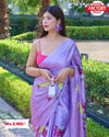Lavender Satin Digital Printed Saree