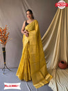Yellow Organza Silk Banarasi Saree