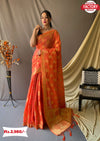 Orange Organza Silk Banarasi Saree