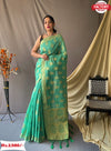 Sea Blue Organza Silk Banarasi Saree