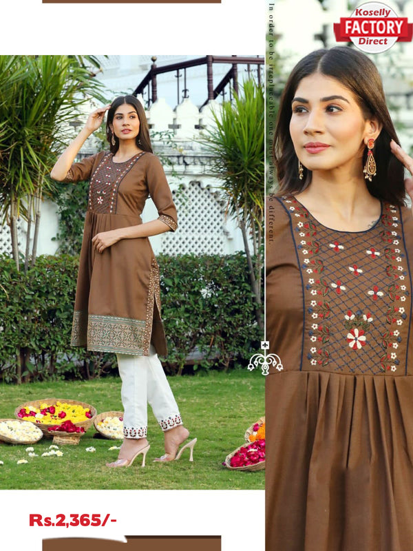 Brown Kurtha Pant Set