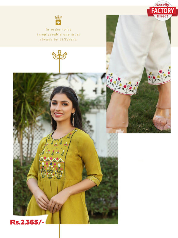 Parrot Green Kurtha Pant Set