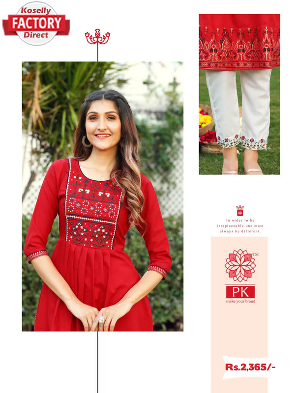 Red Kurtha Pant Set