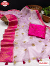 Pure Organza Embroidered Jacquard Saree
