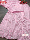 Pink Real Mirror-work Georgette Saree