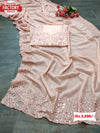 Peach Real Mirror-work Georgette Saree