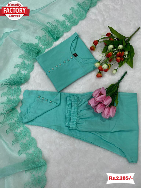 Sea Green Kurtha Pant Dupatta Set