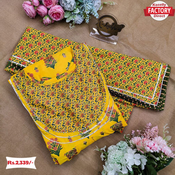 Yellow Gown with Dupatta Set