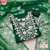 Dark Green Organza Embroidered Kurtha Suruwal Piece
