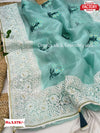 Pure Organza Embroidered Partywear Saree