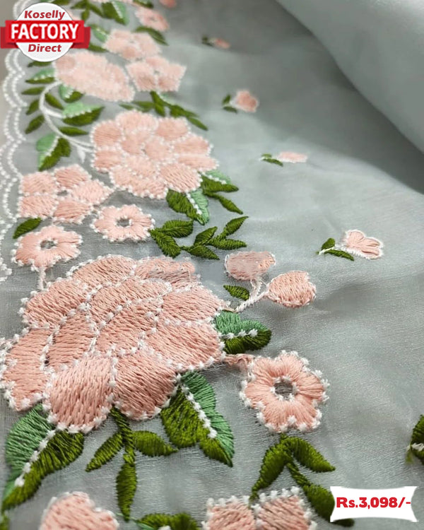 Designer Organza Embroidered Fancy Saree