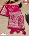 Rani Pink Pure Dola Silk Saree
