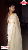 White Pure Organza Chikankari Saree