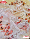 Light Peach Pure Organza Hand-work Saree
