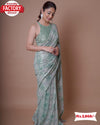 Dusty Blue Sequins Partywear Saree