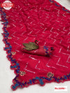 Hot Pink Embroidered Georgette Designer Saree