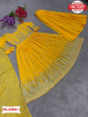 Yellow Embroidered Gown Dupatta Set