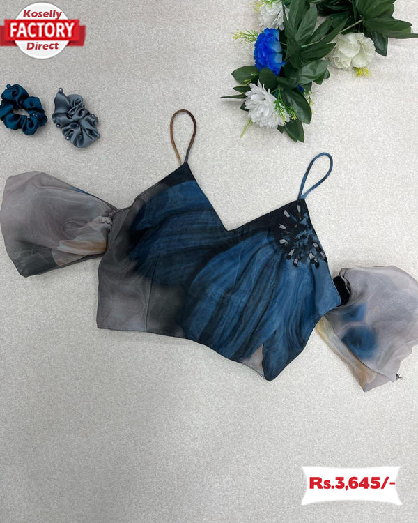 Digital Printed Wide Flair Organza Lehenga Choli