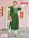 Green Embroidered Kurthi Top