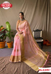 Light Pink Pure Soft Silk Saree