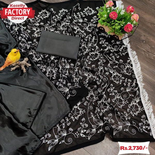 Black Aari Work Designer Saree