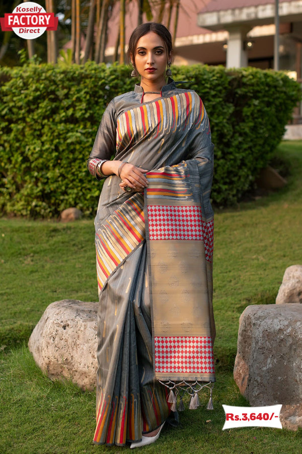 Pure Tussar Silk Designer Saree