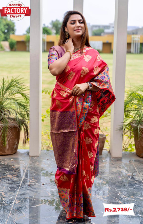 Red Banarasi Silk Saree