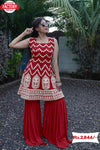 Red Kurtha Sharara Dupatta Set
