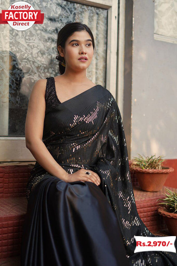 Black Partywear Designer Saree