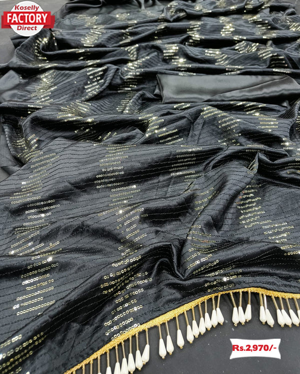 Black Partywear Designer Saree