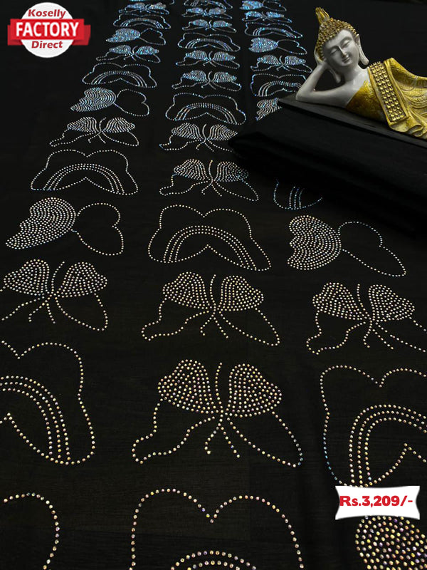 Black Stone Work Designer Saree