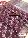 Maroon Silver Zari Banarasi Silk Saree