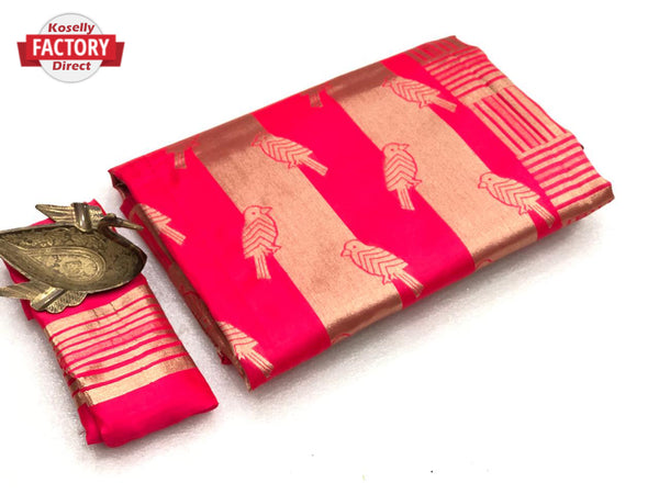 Pink Shilpa Shetty Silk Sparrow Saree