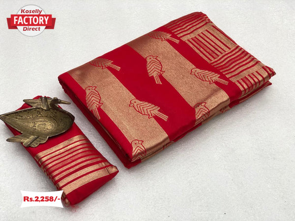 Red Shilpa Shetty Silk Sparrow Saree