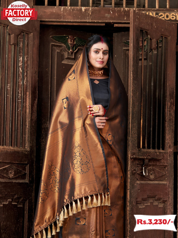 Black Pure Silk Rich Zari Banarasi Saree