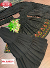 Dark Grey Designer Kurtha Sharara Dupatta Set
