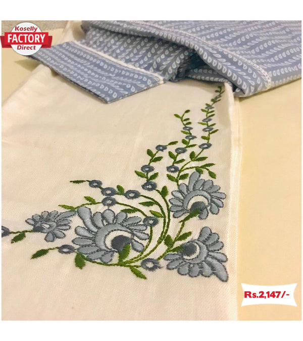 Silver Designer Anarkali Kurtha Pant Set