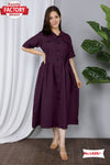 Wine Collared Kurthi Top