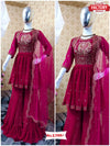 Pink Designer Kurtha Sharara Dupatta Set