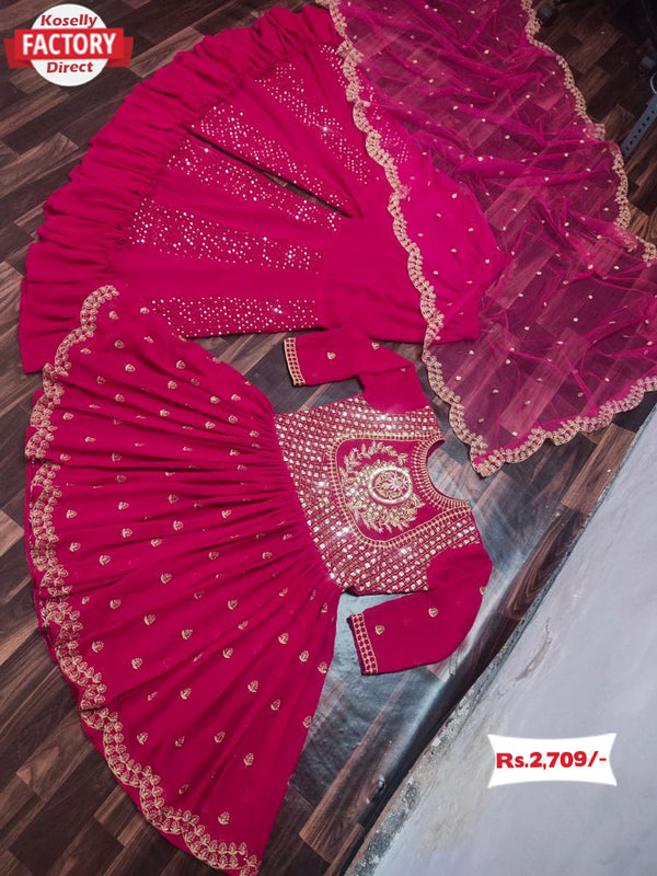 Pink Designer Kurtha Sharara Dupatta Set