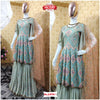 Faded Green Embroidered Kurtha Sharara Dupatta Set