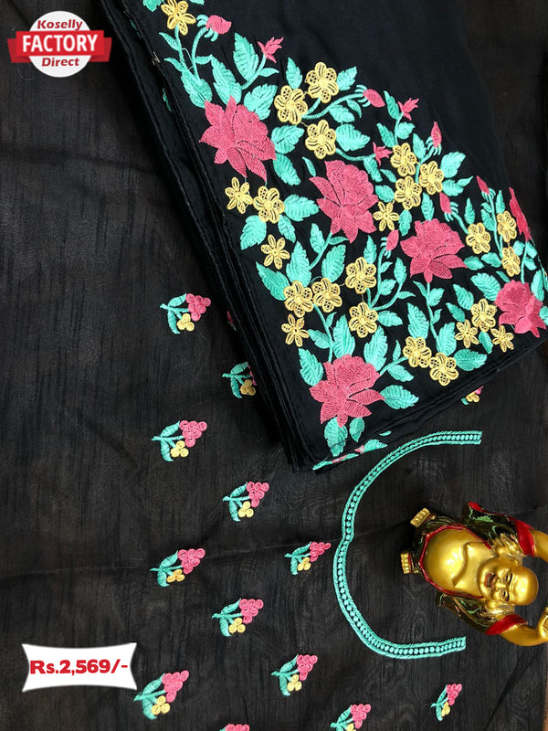 Black Embroidered Designer Saree