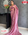 Pink Designer Pure Organza Saree with Embroidery