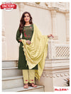 Mehendi Green Kurtha Palazzo Dupatta Set