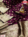 Wine Banarasi Silk Saree