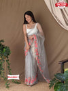 Soft Net Embroidered Sequins Saree