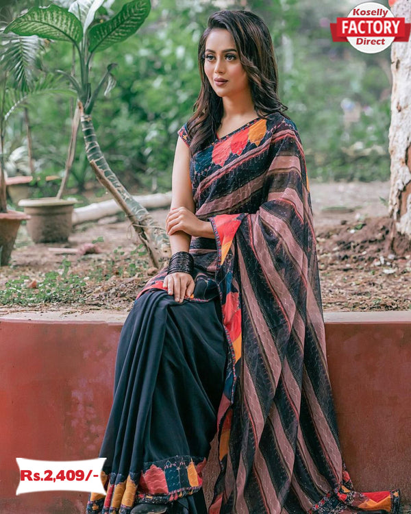 Black Designer Partywear Saree