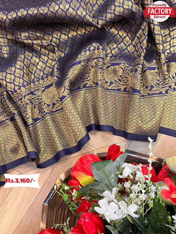 Pure Banarasi Silk Saree With Rich Zari