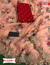 Peach Organza Designer Saree